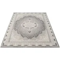 Carpetilla Designteppich Wohnzimmer Teppich Designer Teppich Orient Musterung Modern Grau, Rechteckig, Höhe: 12 mm, Wohnzimmer