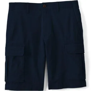 Classic Fit Stretch-Cargoshorts mit Komfortbund für Herren, 26 cm, Herren, size: regular, Blau, Elasthan/Baumwoll-Mischung, by Lands' End