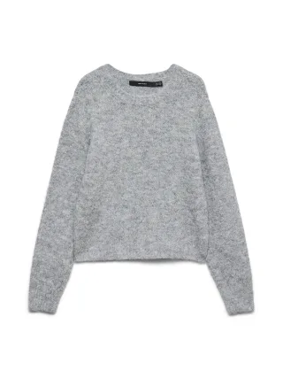 VERO MODA - VMNOVAH LS O-NECK PULLOVER GA NOOS Medium Grey Melange - Gr. - XS