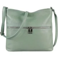ITALYSHOP24 Schultertasche Made in Italy Damen Leder Tasche Cross Over Body Bag Umhängetasche, leichte schmale Brusttasche Shopping Reise Urlaub Ausgehen Freizeit