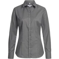 GREIFF Langarmbluse Greiff Modern with 37.5® Damen Bluse Langarm Kent Regular Fit Grau