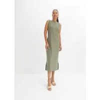 bonprix Jerseykleid aus Rippjersey, mit rundem geripptem Halsausschnitt, ohne Ärmel