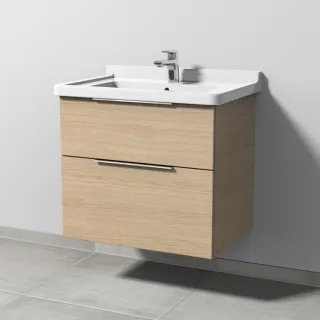Sanipa 3way Waschtischunterbau zu Duravit Starck 3 Waschtisch mit 2 Auszügen, Eiche-Nordic UM71048