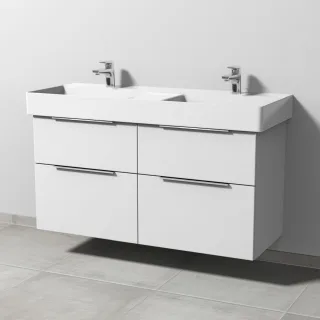 Sanipa 3way Waschtischunterbau zu Duravit Dura Square Waschtisch mit 4 Auszügen, Weiß-Soft UM42243