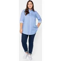 Sheego Klassische Bluse Longbluse Langarm
