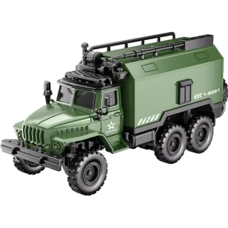 HJ2025-7D/8D RTR 1/64 2.4G RWD RC Car Mini Alloy Military Truck Three Speed LED Light Sound Support App Remote Control S