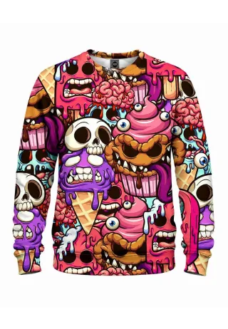 Unisex-Sweatshirt „Zombie-Eiscreme“ Mr. Gugu & Miss GO mit Allover-Print