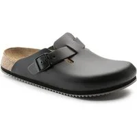 Birkenstock Clog Boston Super Grip, Naturleder, schwarz Pantolette Rutschfeste Sohle & flexibler Riemen – perfekt für täglichen Komfort