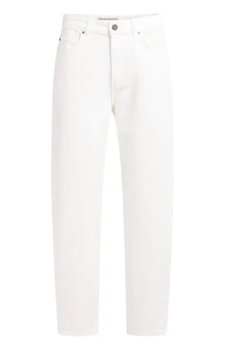Yaya - Barrel Fit Jeans mit hoher Bundhöhe weiß - Gr. - 40