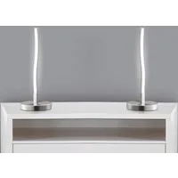 TRANGO LED Tischleuchte, 2er Pack 2017-91-2 Design LED Deko-Tischleuchte wellenförmige *WAVE* Lichtleiste geschwungen Form Tischlampe, Nachttischlampe, Lampe inkl. 6 Watt, warmweiß, 400 Lumen LED Leuchtmittel 3000K warmweiß