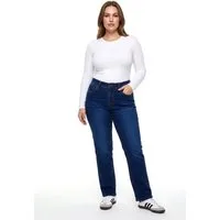 ESRA Straight-Jeans Damen Stretch Jeans Damen High Waist Stretch-Jeans Sommer Hose FG14 High Waist Damen Jeans Straight Gerade Jeans extra weiche Baumwolle