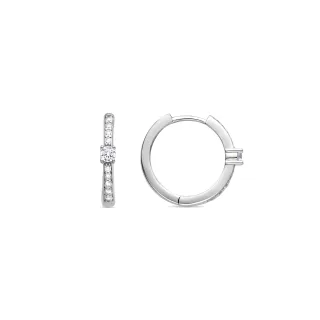 Luxenter Ohrringe aus 925er Sterlingsilber mit Brillanz-Zirkonia, rhodiniert – Manat