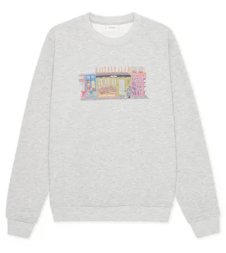 les deux - Sweatshirt mit Print grau - Gr. - M