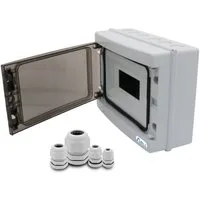 ARLI Verteilerbox Sicherungskasten IP65 Aufputz Verteilerkasten Feuchtraumverteiler, (Anzahl Module, 12-tlg), Anzahl Module nach Auswahl inkl. Kabelverschraubungen