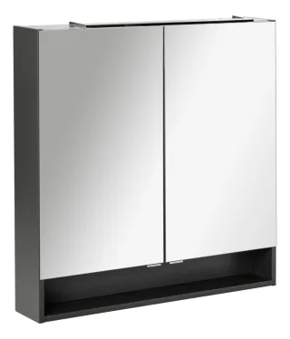 Fackelmann LUNA Spiegelschrank 80x80x15,5 2T/Ablage Anthrazit, 87218 87218