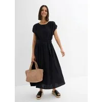 bonprix Midikleid aus Musselin, mit Rundhalsausschnitt und Schlitz am Rückenausschnitt