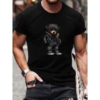 RMK T-Shirt RMK Herren kurzarm Sporthemd Freizeitshirt Gangster Knuddelbär hochwertige halbgekämmte Baumwolle