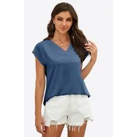 Imily Bela T-Shirt Damen mit V-Ausschnitt (Packung, 1-tlg., 1per-Pack) in Unifarbe