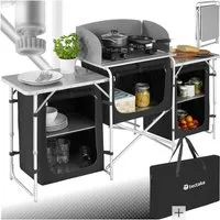 tectake Campingtisch Campingküche XXL mit Aluminiumgestell und 5 Fächern (1-St., 1 tlg), Vielseitige Aufbauküche mit Aluminiumgestell