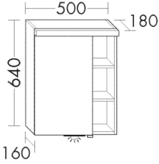 Burgbad Spiegelschrank Orell HGL 640x500x162 Anthrazit Hochglanz, SPGI050LF3477 SPGI050LF3477