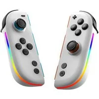 Wigento Für Nintendo Switch Split Controller mit Motion & RGB Weiß Gaming-Adapter, 0 cm, Hall Effect Joysticks, 6-Achsen-Sensor, RGB-Beleuchtung