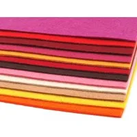 Schnoschi Bastelfilz 12 Filzplatten Bastelfilz Filz Farbmix 2-3 mm dick DIN A4 20x30 cm