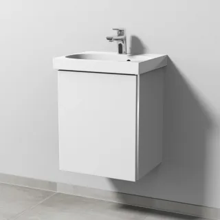 Sanipa 3way Waschtischunterbau zu Geberit Acanto Waschtisch mit 1 Tür, Weiß-Soft BR41343