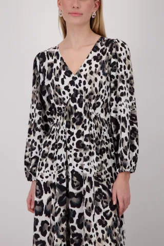 monari - Kleid mit Leomuster coffee gemustert - Gr. - 38