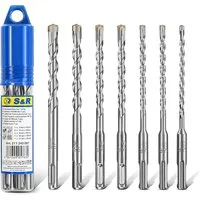 S&R Hammerbohrer Set Meister - SDS Plus, 4plus Zentro, 4 Schneiden Geometrie, (Set, 7-tlg: 5, 6, 8, 10, 12 mm x 160 mm), für Stahlbeton, (armierten) Beton, Stein, Granit