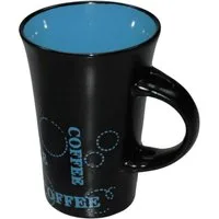 Haus und Deko Geschirr-Set Keramik Kaffeebecher Kaffeetasse schwarz bunt XL Tasse Becher passend (1-tlg), Keramik