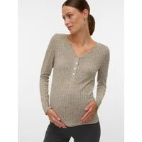 Mamalicious Umstandsshirt MLPAMMIE LIA LS JRS TOP 2F NOOS Materialmix, eng anliegend