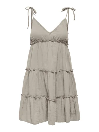 ONLY - ONLTHYRA STRAP SHORT DRESS CS WVN Silver Lining - Gr. - M