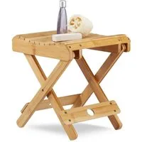 relaxdays Hocker Bambus Hocker zum Klappen