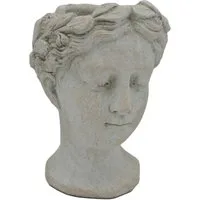 UNUS GARDEN Blumentopf Büste Frauenkopf zum Bepflanzen (1 St., ca. 15 x 11,5 x 11 cm (HxBxT), Übertopf Blumentopf Pflanzkübel aus Beton bepflanzbar
