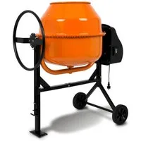 EBERTH Betonmischer 160 L Elektrisch, 650W Motor, Gestell, Trommel und Zahnkranz aus Stahl, Zementmischer