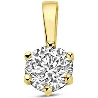 NICEANDnoble Kettenanhänger 585er Gelbgold Kettenanhänger Zirkonia rund 4mm