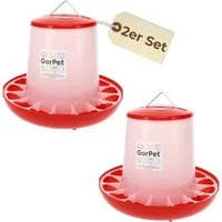 GarPet Futterspender 2er Set Futterautomat Hühner 10 Kg Futterspender Geflügel Futternapf