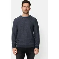camel active Strickpullover mit Rundhalskragen Langarm Markenlabel