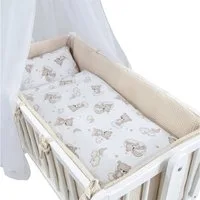 Baby-Delux Babybettwäsche Baby Wiegenset Waffelpique, Textilien, 6 teilig, Wiegenset 6-tlg. für Babywiege 90x40 (ohne Wiege) verschiedene Designs