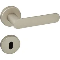 SO-TECH® Drückergarnitur Türdrücker SAM Aluminium Oval Rosette, Buntbart Türgarnitur für Zimmertür Edelstahloptik