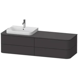 Duravit Happy D.2 Plus Konsolenwaschtischunterbau wandhängend Graphit Supermatt 1600x550x408 mm - HP HP4963L80800010