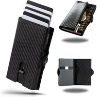SLIMJACK Mini Geldbörse Herren - echt Leder - Münzfach RFID-Schutz - Cardholder - Slim Wallet (Portmonee), - Mini Geldbeutel - Portemonnaie - Kartenhalter - Kreditkartenetui