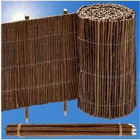 urfence Beetumrandung 300x30 Beeteinfassung Weide Rollborder mit 7 Pflöcken, Rasenkante Beetumrandung
