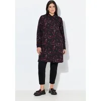 Ulla Popken Longbluse Longbluse Taschen A-Linie Hemdkragen Langarm