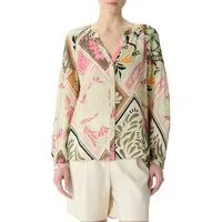 comma Langarmbluse mit All-Over Print
