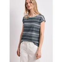 STREET ONE Print-Shirt aus softem Materialmix