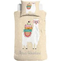 Little Monster Kinderbettwäsche Renforcé Bettwäsche 135x200 cm Alpaka Beige BLACK SALE Baumwolle, Renforcé, 2 teilig, alpaca Lama Kuschelbettwäsche Geschenke fürKinder Mädchen sale sommer