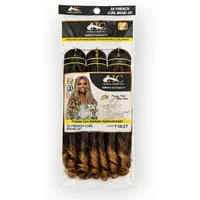 HC Kunsthaar-Extension French Curl Crochet Braid 3X, 24 Zoll (60 cm), 250 g, Voluminös, Lockig, Hitzebeständig, Weich, Natürlich, Vielseitig