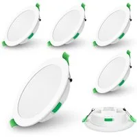 ALUSSO LED Einbaustrahler 6er-Set, Decken Leuchte, Flach Strahler für Bad, Wohnzimmer, 230V, 7W, 90-100 mm, Rund, Weiß