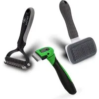 FinoPet Fellbürste FinoPet Aktions-Set mit Hundebürste Katzenbürste Entfilzungsbürsten, Edelstahl, (Langhaar Kurzhaar Unterwolle Bürsten, Tierhaarentferner, Hunde Zubehör oder Katzen Zubehör im Set Hundebürsten Katzenbürsten, 3-tlg), Langhaar, Kurzha